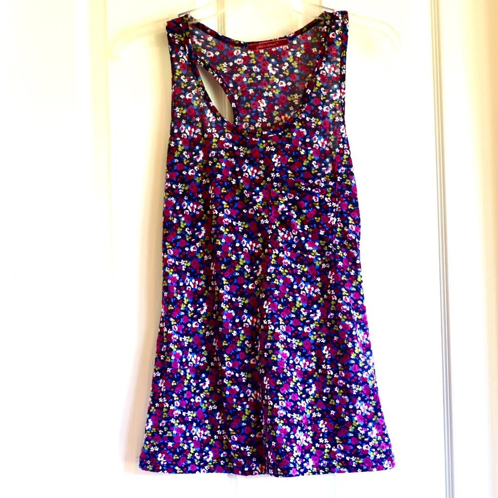 EUC Julie's Closet Purple Floral Racerback Tank XS